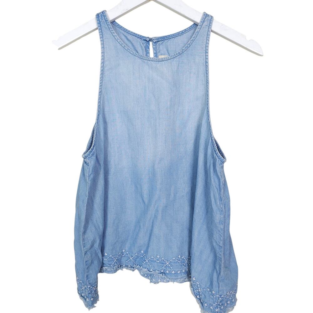 Cloth & Stone Tencel Chambray Embroidered Tank XS